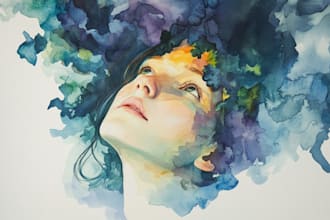 do yourself a fabulous watercolor portrait illustration