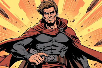 draw retro comic book, vintage