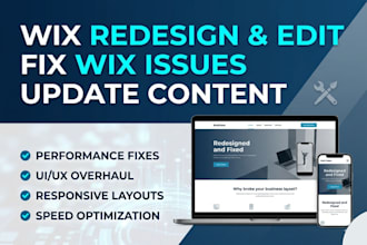 redesign wix website design wix website edit fix wix website update site content