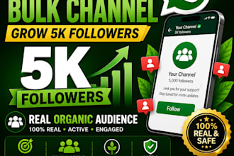 whatsapp channel,5k whatsapp followers,real organic audience,targeted promotion