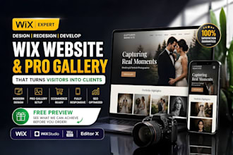 design wix website, wix pro gallery, photography portfolio, redesign wix website