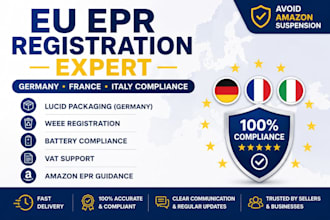 do epr registration for amazon germany france italy, lucid, batteries and weee