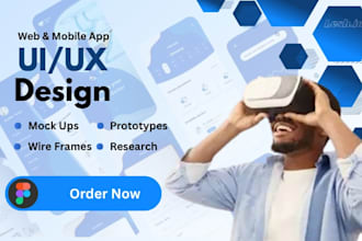 do website and mobile app uiux design in figma and adobe xd