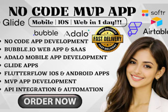 build adalo no code mvp app bubble io softr glide flutterflow for mobile saas