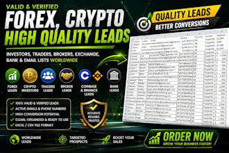 give forex recovery leads, investors, broker leads, coinbase, binance, bank lead