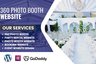 design 360 photobooth, photo booth and party rental website with booking system