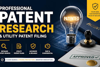 do professional patent search and  utility patent filing