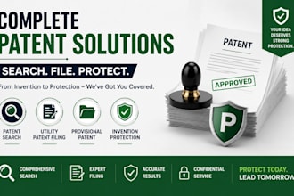 do patent search, utility patent filing and invention protection