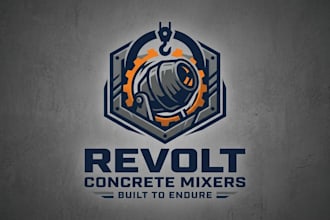 design a strong and professional concrete mixer logo for your brand