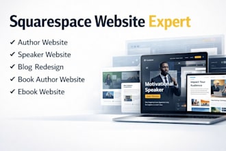 design high converting author speaker website on squarespace to make sales