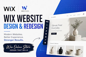build wix website design, wix redesign, wix online store