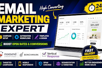 create email campaigns and automation in moosend, benchmark or verticalresponse