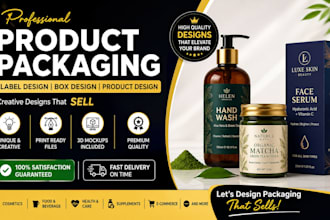 design product packaging, label design and box design