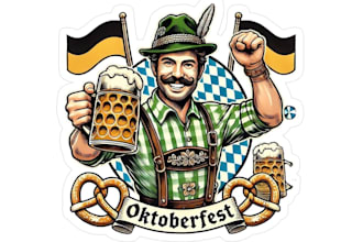 design high quality oktoberfest mascot logo with unlimited revision