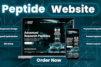 build peptide website or research peptide store, sarms supplement website
