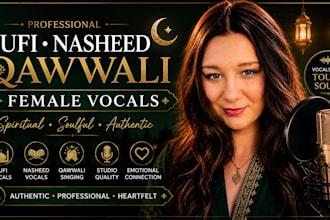 record spiritual sufi, qawwali, and nasheed female vocals professionally