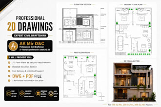 create 2d floor plan autocad drawing