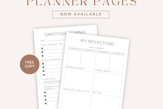 create printable and editable canva planners, journals and digital templates