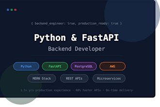 build a rest API or backend microservice using python and fastapi
