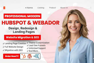 design, redesign hubspot webador website landing page migrate website with seo