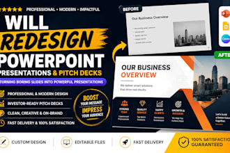 redesign powerpoint presentation ppt,design real estate pitch deck canva design
