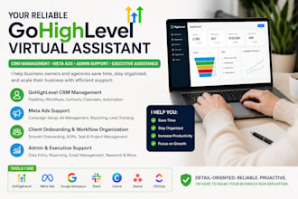 be your gohighlevel VA for meta ads CRM and admin support