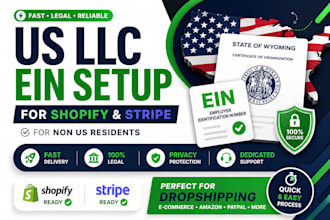 create US llc for shopify dropshipping and stripe ein setup