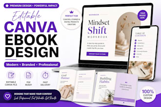 design editable canva ebook, workbook, lead magnet and PDF design