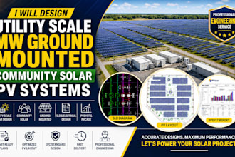 design utility scale mw ground mounted community solar pv systems