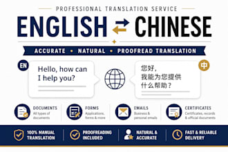 translate english to chinese and chinese to english professionally