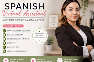 provide professional spanish virtual assistant and customer support
