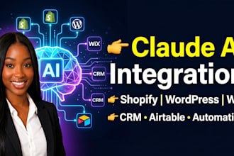connect and integrate claude to shopify wordpress wix base44 figma airtable