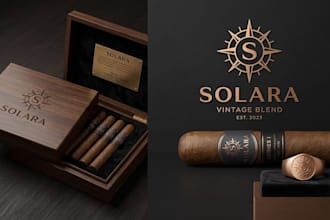 design modern cigar logo cigar label cigar band cigar box and cigar ring