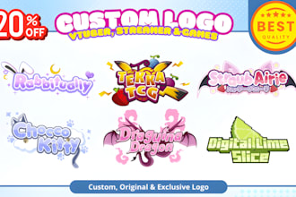 design vtuber logo, anime, jrpg, cute kawaii for streamer