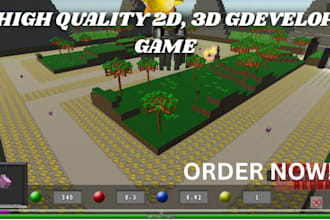 develop advanced 2d game, 3d game, multiplayer game using gdevelop engine