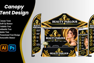 design canopy tent, and rollup banner