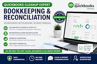 do quickbooks cleanup, bookkeeping and bank reconciliation