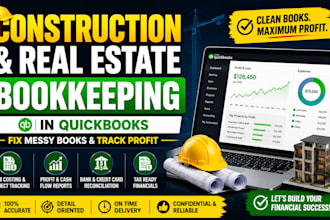 do construction, real estate bookkeeping in quickbooks to fix messy book profit
