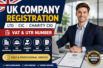 uk company registration ltd cic charity cio vat utr number formation UK ltd