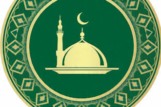 design modern halal restaurant islamic logo with arabic calligraphy