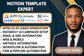 create notion template, workspace, crm database automation airtable softr n8n ai