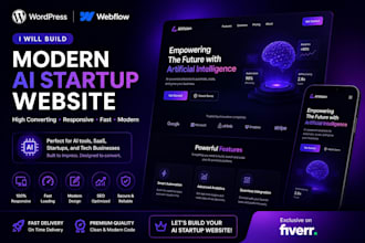 build modern ai startup website with wordpress or webflow