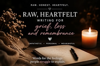 write raw heartfelt grief and healing captions or tribute posts