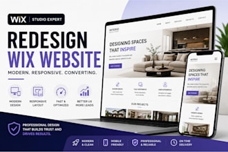 redesign wix website, wix studio expert modern responsive design