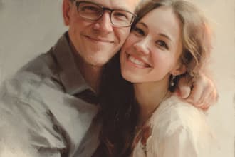 paint gorgeous couple portrait