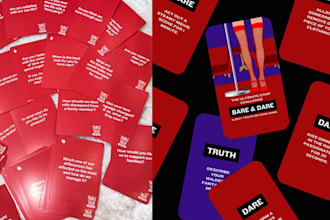 design playing card game adult drinking card deck party card box mockup rulebook
