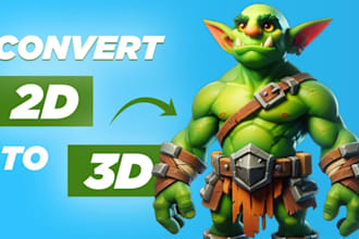 convert 2d image photo to 3d model image toy fix stl file for 3d printing