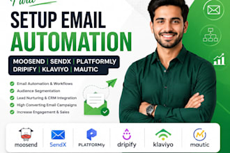 setup email automation moosend sendx platformly dripify klaviyo mautic marketing