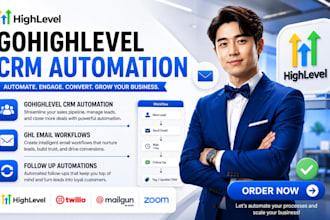 setup gohighleve CRM automation ,ghl email worflows,follow up automations