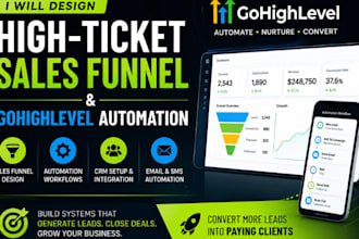 build a high converting sales funnel ,gohighlevel automation system that convert
